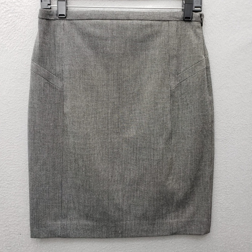 Express Studio Pencil Skirt Black White Micro Checkered Office Siren Classic 4